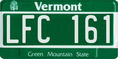 VT license plate LFC161