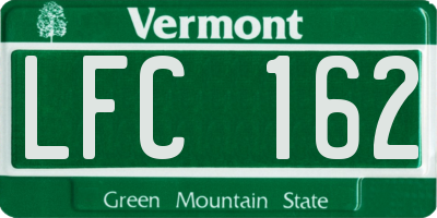 VT license plate LFC162