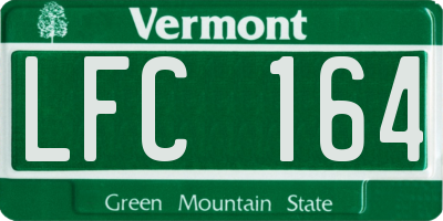 VT license plate LFC164