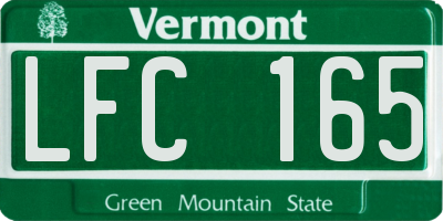 VT license plate LFC165