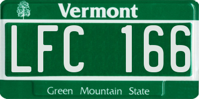 VT license plate LFC166