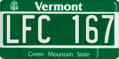 VT license plate LFC167