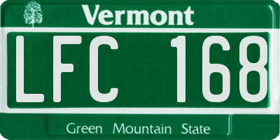 VT license plate LFC168