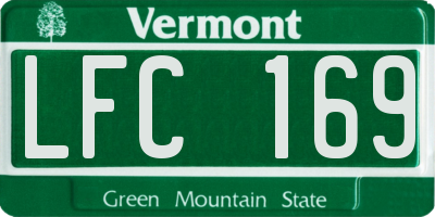 VT license plate LFC169
