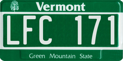 VT license plate LFC171