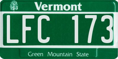 VT license plate LFC173