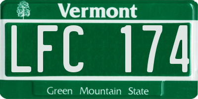 VT license plate LFC174