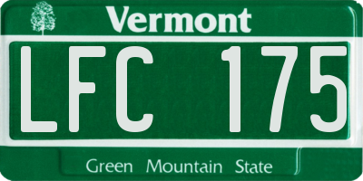 VT license plate LFC175