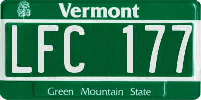 VT license plate LFC177