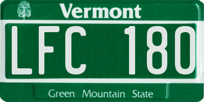 VT license plate LFC180