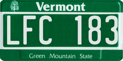 VT license plate LFC183