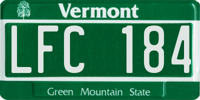 VT license plate LFC184