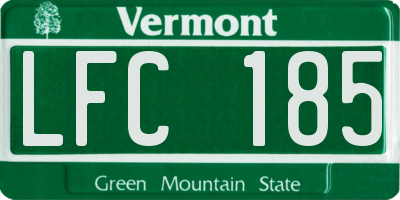 VT license plate LFC185