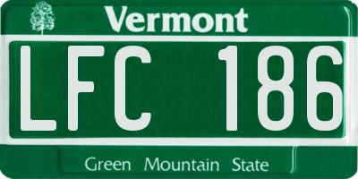 VT license plate LFC186