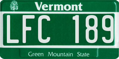 VT license plate LFC189