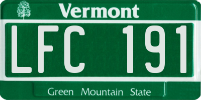 VT license plate LFC191
