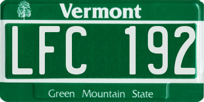 VT license plate LFC192
