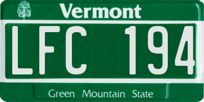 VT license plate LFC194