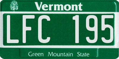 VT license plate LFC195