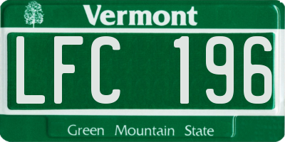 VT license plate LFC196