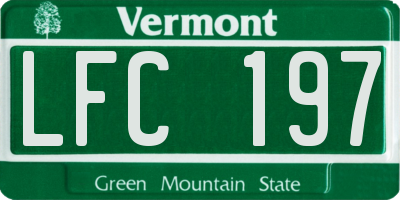 VT license plate LFC197