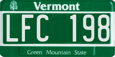 VT license plate LFC198
