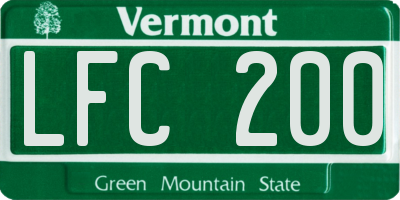 VT license plate LFC200