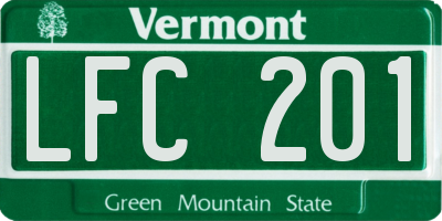 VT license plate LFC201