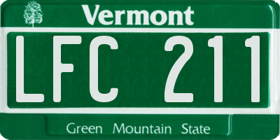 VT license plate LFC211