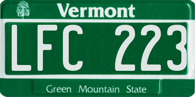 VT license plate LFC223