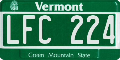 VT license plate LFC224