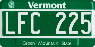 VT license plate LFC225