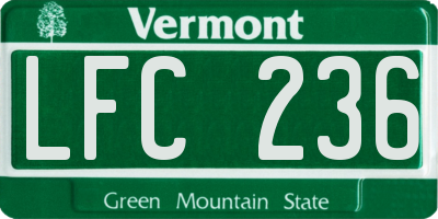 VT license plate LFC236