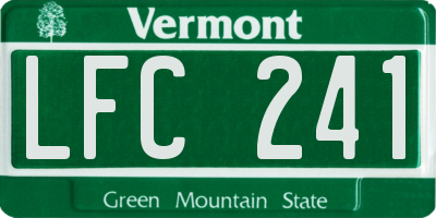 VT license plate LFC241