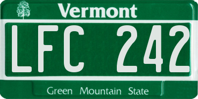 VT license plate LFC242