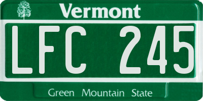 VT license plate LFC245