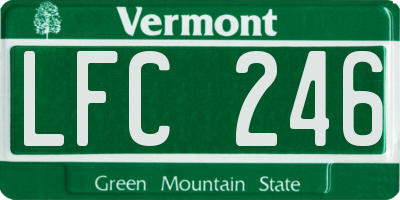 VT license plate LFC246