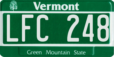 VT license plate LFC248
