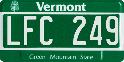 VT license plate LFC249