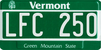 VT license plate LFC250