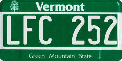 VT license plate LFC252