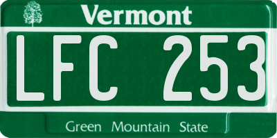 VT license plate LFC253