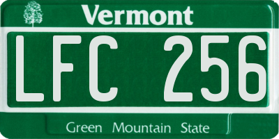 VT license plate LFC256