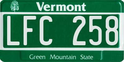 VT license plate LFC258