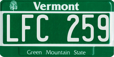VT license plate LFC259