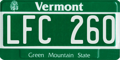 VT license plate LFC260