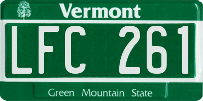 VT license plate LFC261