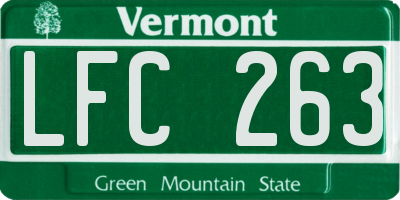 VT license plate LFC263