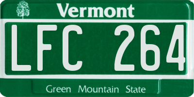VT license plate LFC264