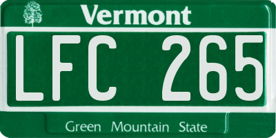 VT license plate LFC265